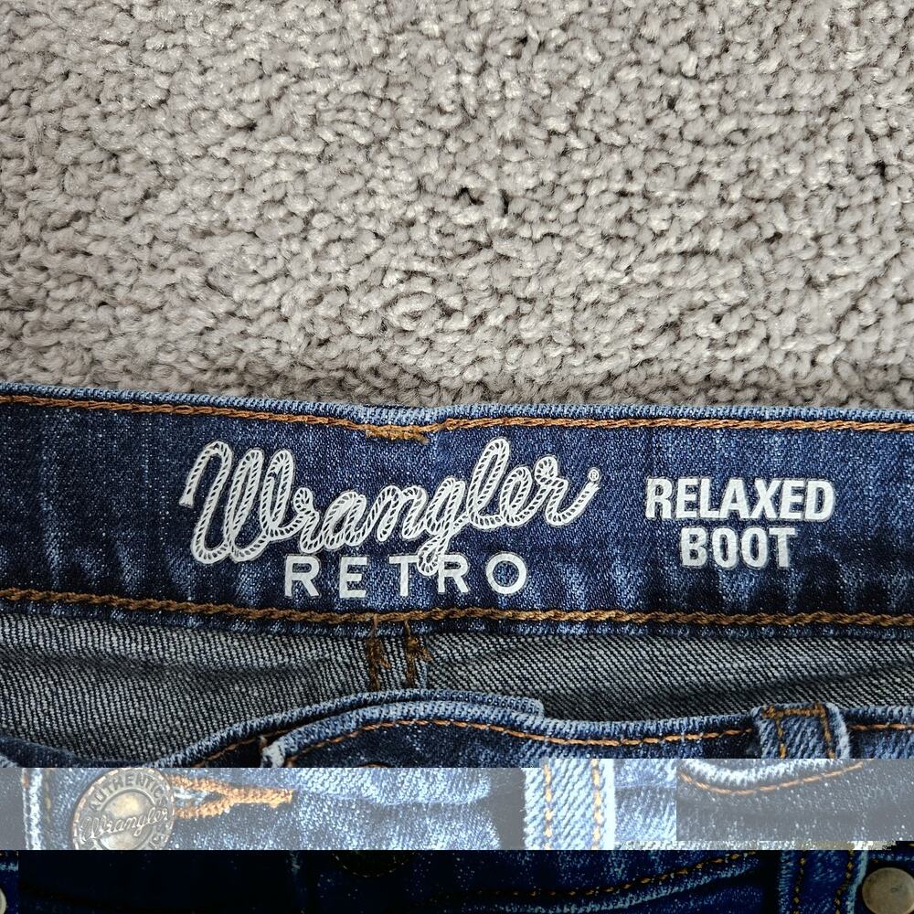 Wrangler Retro Jeans Mens 34X28 (Tag 36X30) Blue Relaxed Boot Cowboy Western - Picture 3 of 10